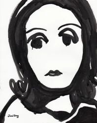 Mustavalkoinen Greta Garbo -kuvitus, noin 2000