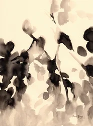 Leaves Abstract in Ink II, n.2019 (muste paperille)