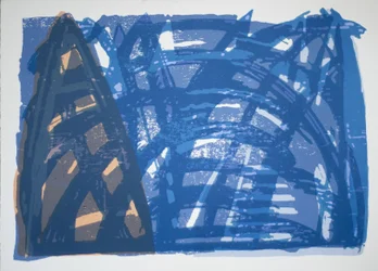 Head On (iv), 2014 (moottorisaha puupiirros ja silkkipaino)
