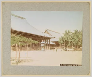 Länsi-Honganji-temppeli, Kioto, Japani (käsinvärinen mustavalkokuva)