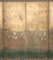 Moon In Musashi Plain (väri ja kulta paperilla)