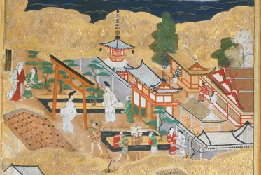 Osakazu Byobu - Japanilainen kahdeksanruutuinen taittuvanäyttö (maalaus)