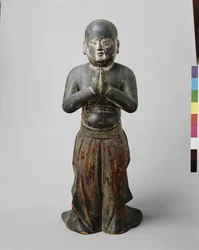 Prinssi Shotoku kahden ikäisenä, n. 1300 (Puu monivärisillä, vuorikristallikoristeilla)