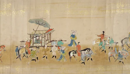Kuudes Korean suurlähetystö Japanissa Meireki 1:ssä Tokugawa Ietsunan peräkkäin vuonna 1651, mahdollisesti Kano Masunobu (1625-94) (käärömaalaus) (yksityiskohta) (katso myös 120833)