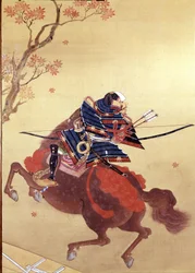 Soturi Munete. Silkkimaalaus School Tosasta, kirjailija Chikana Morizumi dit Hsien. 1700-luku. Museo Chiossone. Geenit