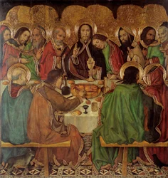 El sopar - The Last Supper - Peinture de Jaume (Jaime) Huguet (1412-1492) - 1465-1470 - Tempera on panell - 170x161 - Museu Nacional d
