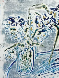 Fleur De Sel No. 02 Blue Carmel Monotypia, 2021 (öljy paperille)