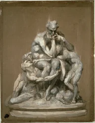 Tutkimus veistokselle "Ugolino ja hänen lapsensa"