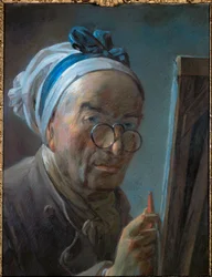 Chardinin omakuva, jossa on pince-nez ...