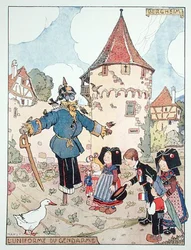 Poliisin univormu, karikatyyri Alsacen vapauttamisesta