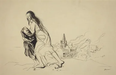 Douain jälkeen, luultavasti 1918 (tussi paperille)