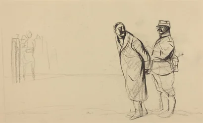 Vincennesin rintamalla. Bolo pacha, noin 1914-1919 (tussi paperille).