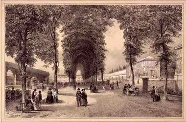 Näkymä Jardins des Plantes -puistoon, julkaisija Auguste Bry (litho)