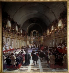 Pariisin osavaltiot 27. lokakuuta 1614 Konventti pidettiin Louvressa, kuningas Ludvig XIII johti sitä äitinsä Marie de Medicisin kanssa. Jean Alaux