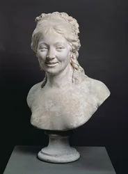 Taiteilijan vaimon Madame Houdonin muotokuvarintakuva, 1786