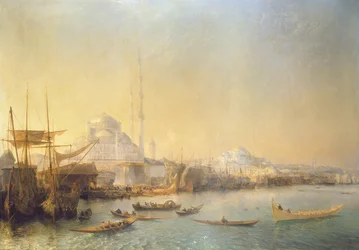 Laaja näkymä Konstantinopoliin ja Kultaiselle sarvelle, 1840