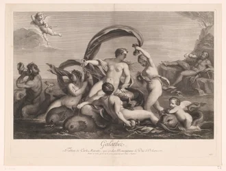Galatea gadegeslagen door Polyphemus Galathée (title on object)