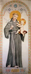 Pyhä Antonius Padovalainen (San Antonio di Padova). Jean Auguste Dominique Ingresin (1780-1867) maalaus