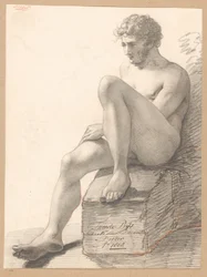 Istuva alaston mies, näkymä edestä (2. palkinto 1808)