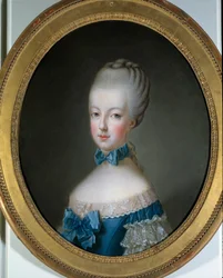 Muotokuva Ranskan kuningattaresta Marie Antoinettesta (1755 - 1793). Jean Baptiste Charpentier (1728-1806) maalaus