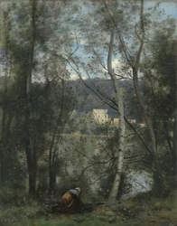 Nainen kokoamassa petoja Ville-dAvrayssa, n. 1871-74.