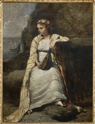 Haydee, jeune femme en costume grec - kreikkalaiseen pukuun pukeutunut nuori nainen, ehkä Byronin "Don Juanin" sankaritar ...
