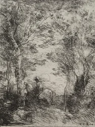 Horseman in the Woods, alkuperäinen jäljennös 1854, painettu 1921.
