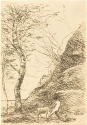 Paimen kamppailee vuohen kanssa Berger luttant avec sa chevre, 1874.