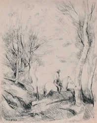 Ratsumies metsässä, n. 1854, 1946