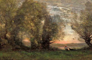 Kalastaja, iltavaikutelma, noin 1860-1870
