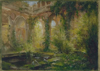 Cour des Comptesin rauniot: juhlasali, noin 1875 (öljy)
