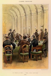 Kapteeni Jules Richardin ranskalaisen armeijan tyypit ja univormut, kuvittanut Edouard Detaille (1848-1912): Arvonta Pariisissa, Salle Saint Jean vuonna 1887, yksityinen kokoelma