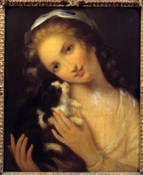Yksinkertaisuus Nuori tyttö ja hänen kitoninsa kirjoittanut Jean Baptiste Greuze (1725-1805) 1759