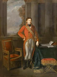 Napoleon Bonaparte ensimmäisenä konsulina ennen näkymää Antwerpeniin