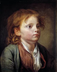 Nuoren pojan muotokuva Jean-Baptiste Greuzen (1725-1805) maalaus. 1700-luvulla. Himmeä. 0,40x0,32 m. Chantilly, Musee Conde - Nuoren pojan muotokuva. Jean-Baptiste Greuzen (1725-1805) maalaus. 1700-luvulla. 0,40 x 0,32 m. Conde Museum, Chantilly, Fra