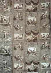 Psyykeä ja amoria edustava kuvakudos. Jean-Baptiste Huetin (1745-1811) piirroksesta