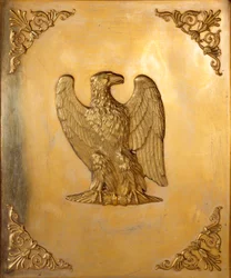 Keisarillisen kotkan koristeltu kansi, keisari Napoleon I:n (1769-1821) symboli, toteuttaja Jean Baptiste Isabey (1767-1855) 1814 Yksityinen kokoelma