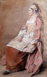 Venäläinen talonpoika piirtää verta, Jean Baptiste Leprince (1734-1781) 1700-luvun Pariisi, Louvre-museo