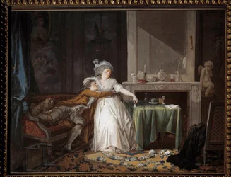 Rikkoutunut kuppi. Jean Baptiste Malletin (1759-1835) maalaus