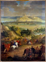 Kuningas Ludvig XIV:n (1638-1715) Namurin kotipaikka Belgiassa kesäkuussa 1692. Johannes Kastajan maalaus Martin Vanhin (1659-1735) Sun. 2,7x2 m