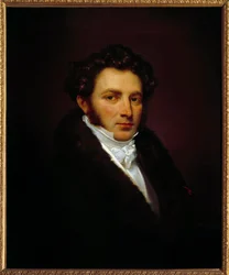 Kreivi Louis Marchandin (1791-1876) muotokuva Napoleon I:n ensimmäisestä palvelijasta 1814-1821. Mauzaisse Jean Baptisten (1784-1844) maalaus. h s/t 0,74 x 0,6 m. Malmaison. Chateau museo