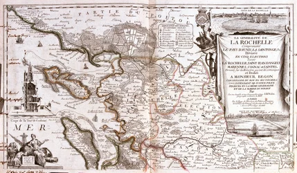 Kartta Poitou Charentesista (Ranska) (kaiverrus
