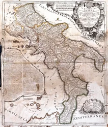 Napolin kuningaskunnan kartta (Italia) (kaiverrus