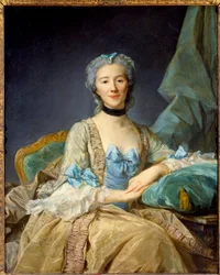Madame de Sorquainvillen muotokuva - Jean-Baptiste Perroneaun (Jean Baptiste Perronneau) (1715-1783) maalaus - h s/t 1,01 x 0,81 m - Pariisi, Louvre-museo - Madame de Sorquainvillen muotokuva. Jean-Baptiste Perroneaun (1715-1783) maalaus - 1,01 x 0