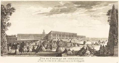 Näkymä Versaillesin palatsille Kappelia vastapäätä olevan terassin puolelta