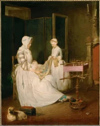Chardin, ahkera äiti / noin 1739-40