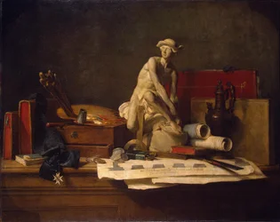 Ranskalainen:  Nature morte avec des attributs des Arts Still Life with Attributes of the Arts: Nature morte avec des attributs des Arts