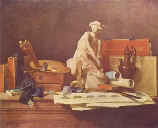 Ranskalainen:  Nature morte avec des attributs des Arts Still Life with Attributes of the Arts: Nature morte avec des attributs des Arts