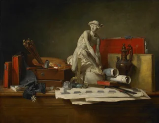 Ranskalainen:  Nature morte aver des attributs des Arts Taiteiden ominaisuudet ja niille myönnetyt palkkiot.