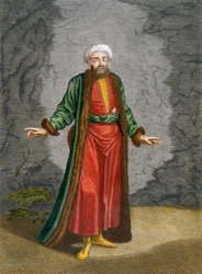 Bey, levy 37 Charles de Ferriolin kokoelmasta "Sata vedosta, jotka edustavat Levantin eri kansakuntia", kaivertanut Gerard Scotin (1671-1716), 1707-08